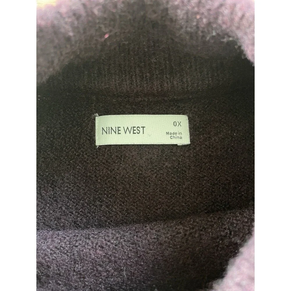 Nine West Mock Neck Sweater 0X Plum NWT